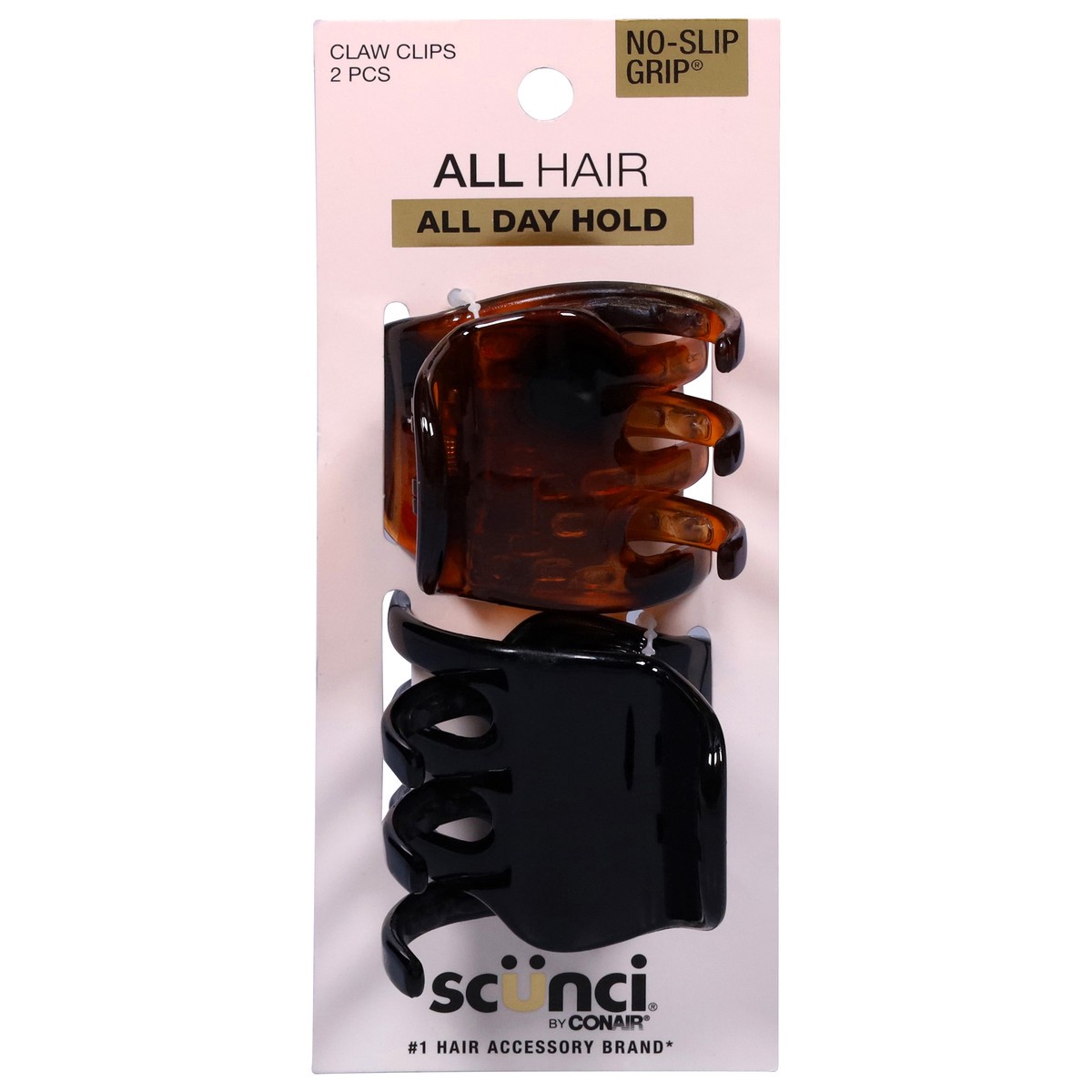 slide 1 of 2, scünci No-Slip Grip Claw Clips 2 Each, 2 ct