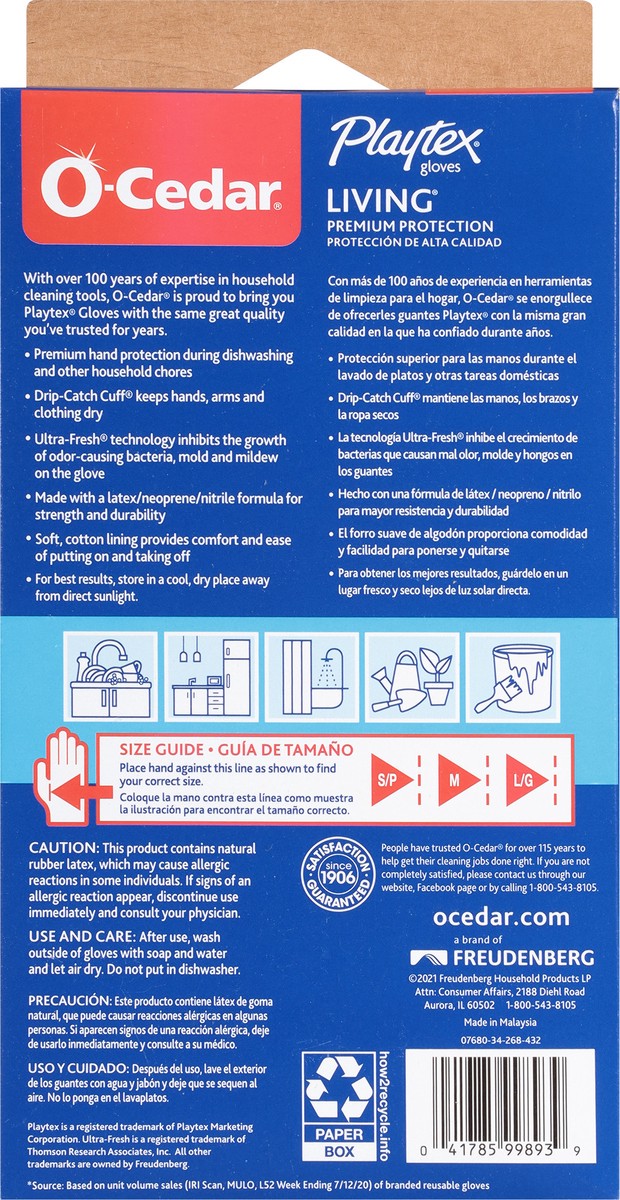 slide 2 of 9, O-Cedar Playtex Living Gloves Large 1 ea, 1 ct