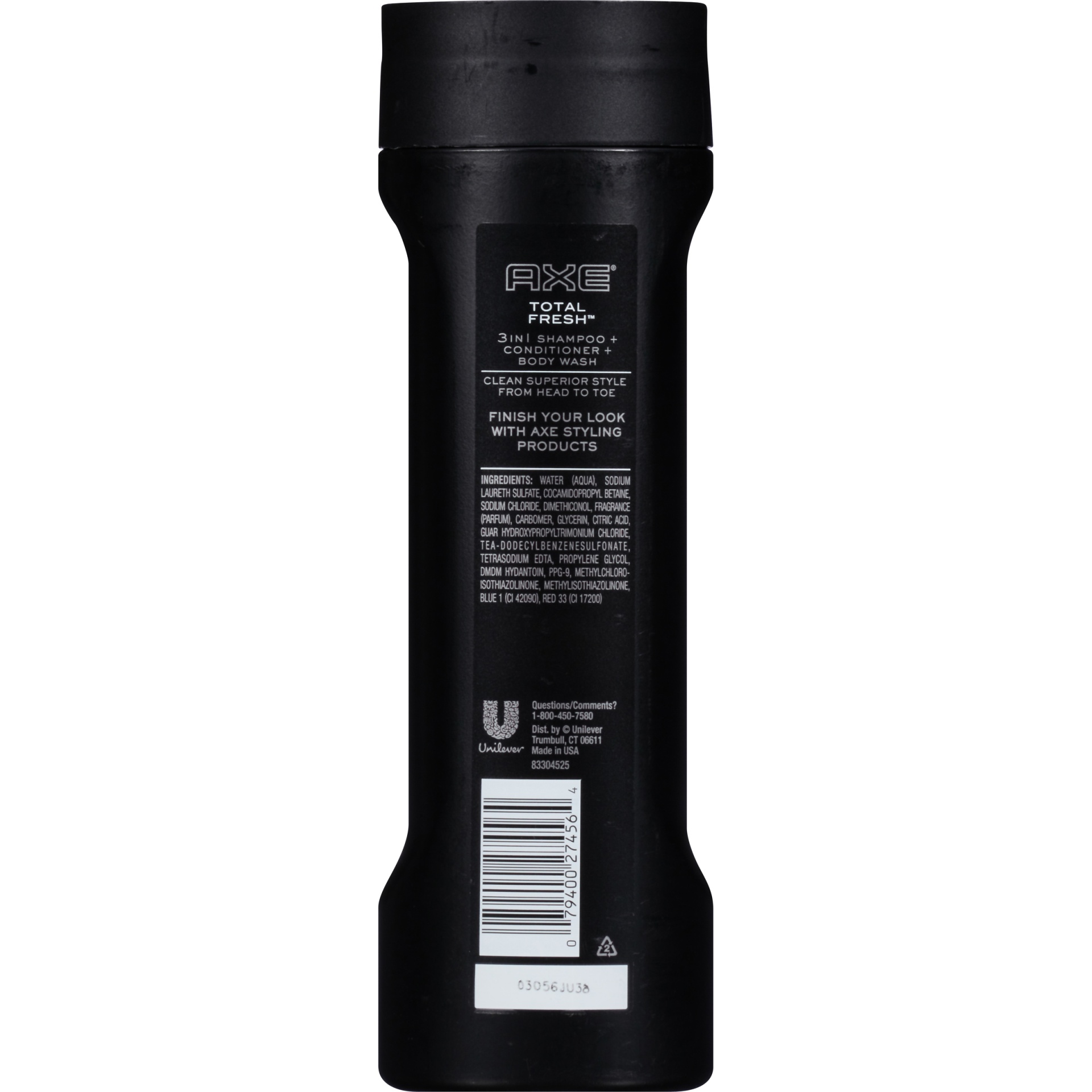 slide 5 of 6, AXE Total Fresh 3 In 1 Shampoo Conditioner And Body Wash, 12 fl oz