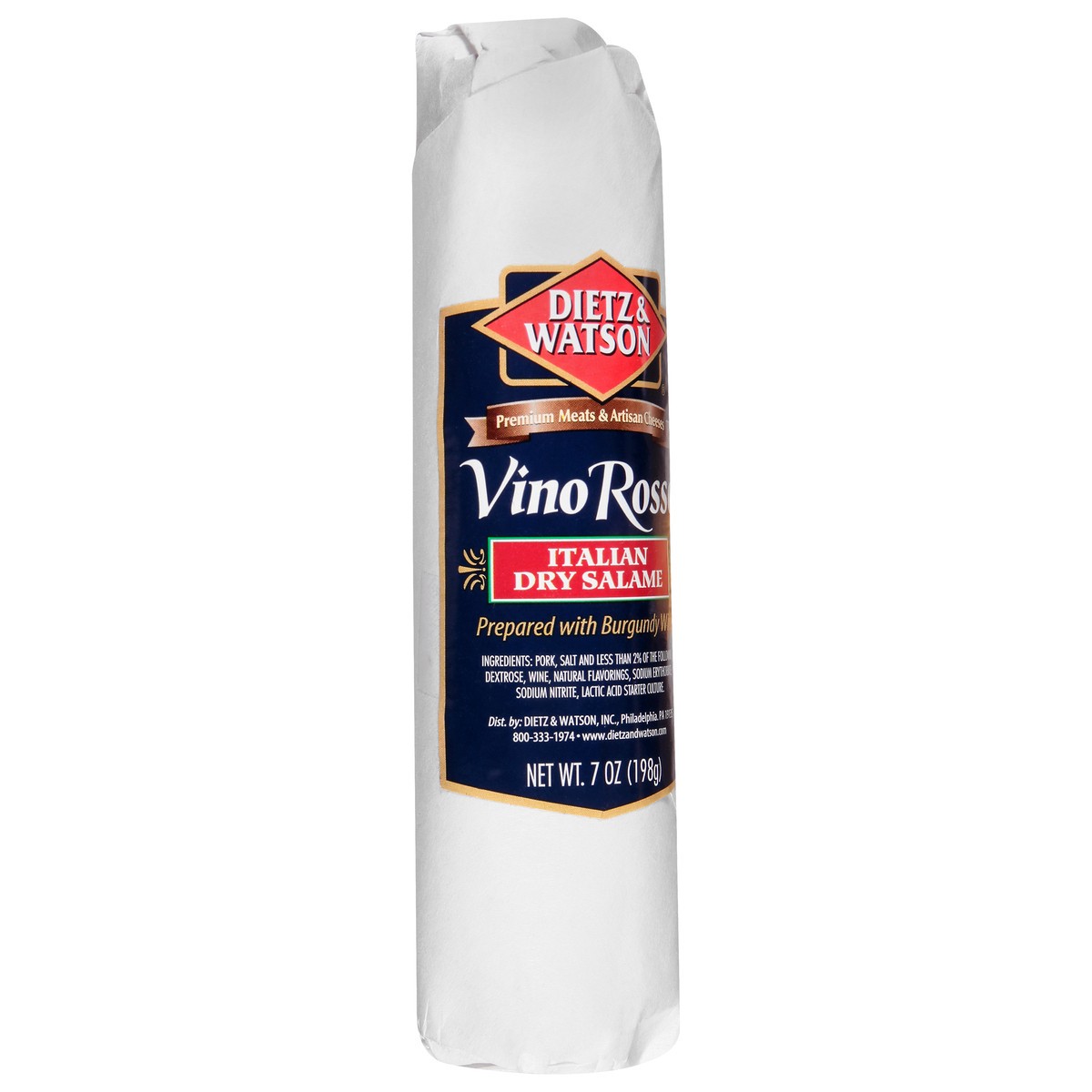slide 3 of 9, Dietz & Watson Vino Rosso Italian Dry Vino Rosso Salame 7 oz, 7 oz