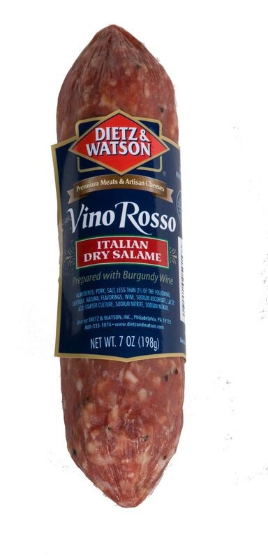 slide 1 of 1, Dietz & Watson Vino Rosso Italian Dry Salame, 7 oz