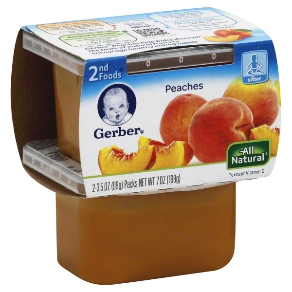 slide 1 of 1, Gerber Baby Food, Peaches, 2 ct