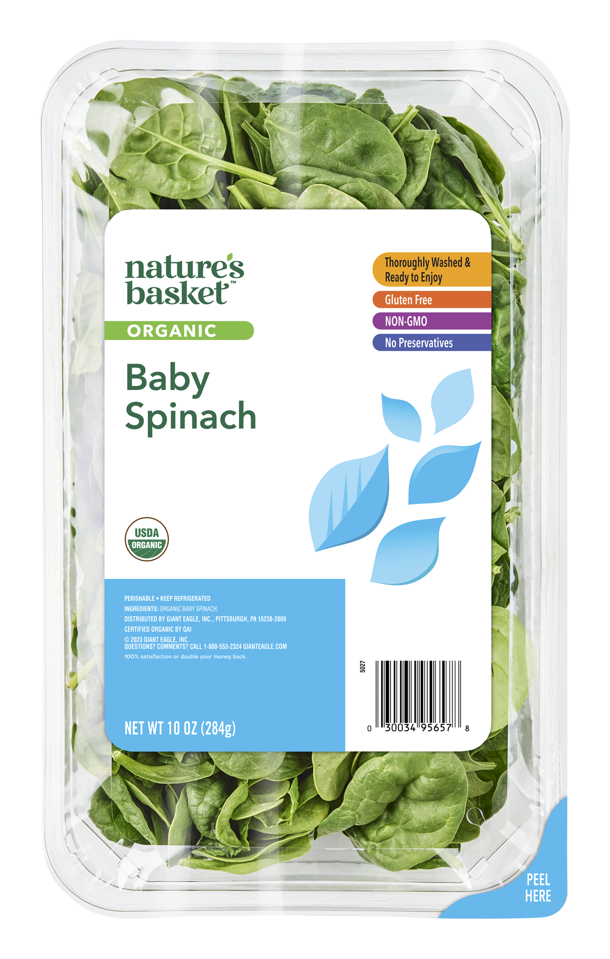 slide 1 of 1, N.B. Baby Spinach, 10 oz