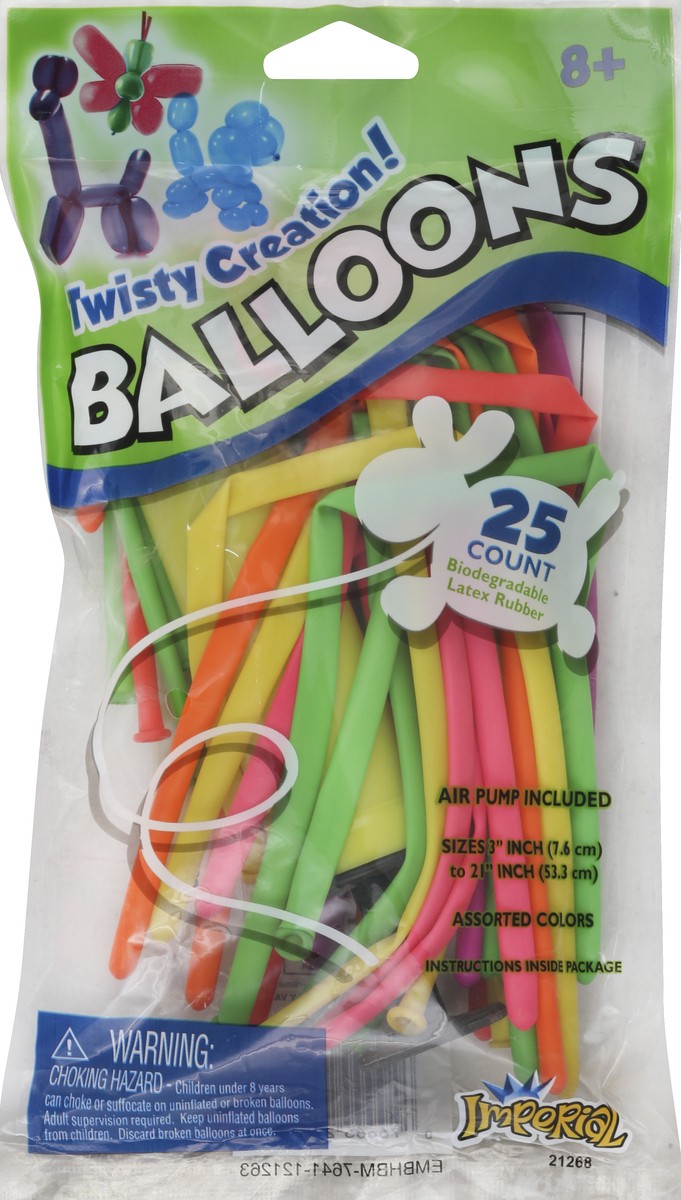 slide 2 of 2, Imperial Twisty Balloons, 25 ct