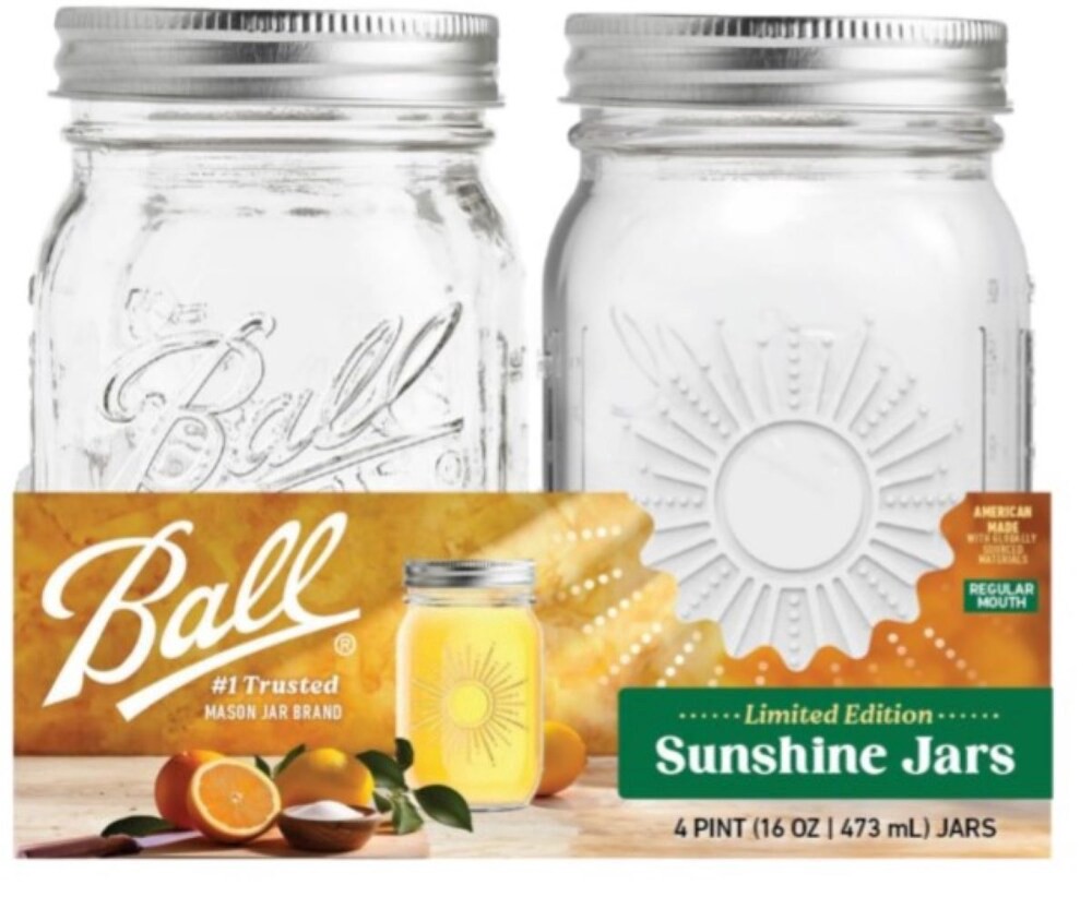 slide 1 of 4, Ball Sunshine Jars Pint 4pk, 4 ct