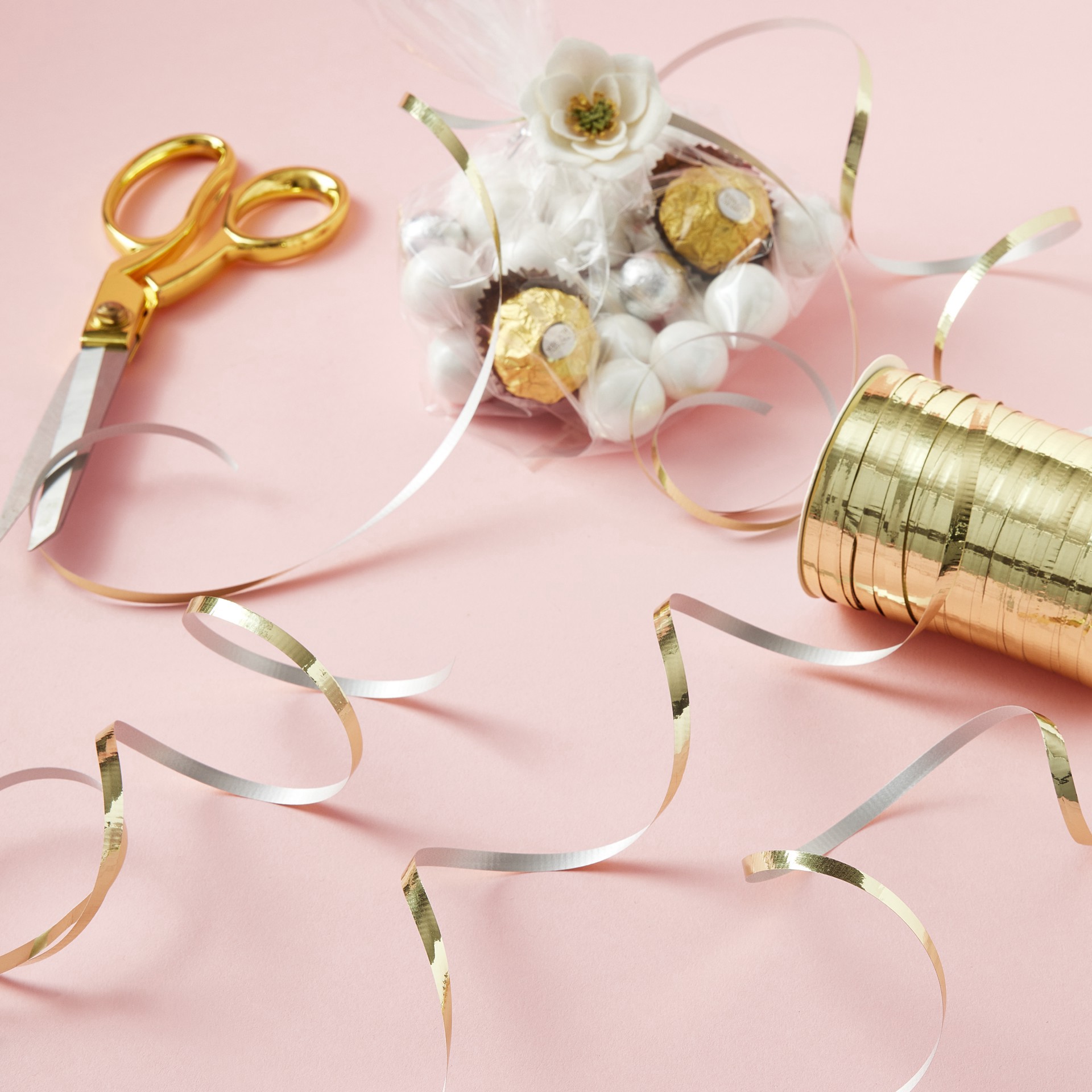 slide 3 of 4, 100yd. Gold Crimped Curling Ribbon By Celebrate It, 3/16 in x 100 yd