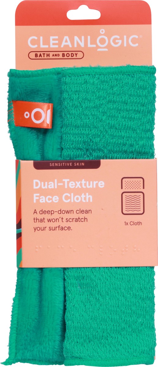 slide 9 of 9, cleanlogic Bath and Body Dual-Texture Face Cloth 1 ea, 1 ct