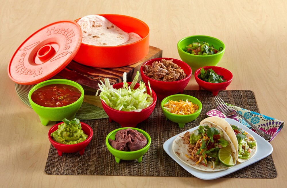 slide 2 of 3, Sabor IMUSA Salsa Dish - Red/Yellow/Green, 3 ct