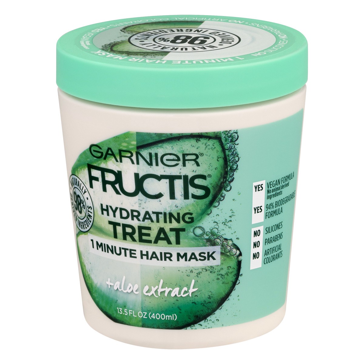 slide 3 of 9, Garnier Fructis Aloe Extract Treat Hydrating 1 Minute Hair Mask 13.5 oz, 13.5 oz