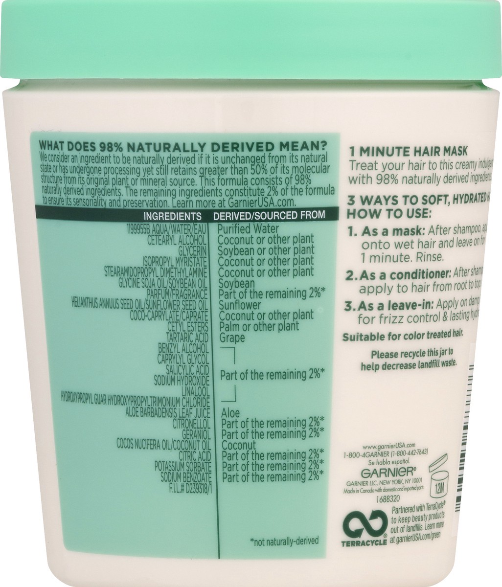 slide 2 of 9, Garnier Fructis Aloe Extract Treat Hydrating 1 Minute Hair Mask 13.5 oz, 13.5 oz