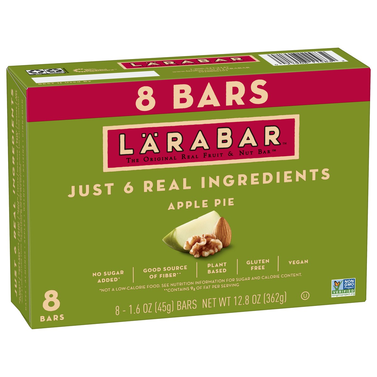 slide 7 of 9, LÄRABAR Apple Pie, Gluten Free Vegan Fruit & Nut Bars, 1.6 oz bars, 8 ct, 8 ct