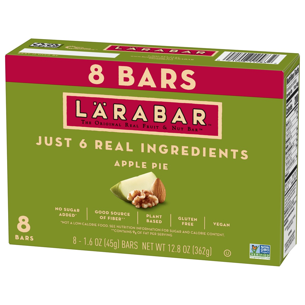 slide 3 of 9, LÄRABAR Apple Pie, Gluten Free Vegan Fruit & Nut Bars, 1.6 oz bars, 8 ct, 8 ct