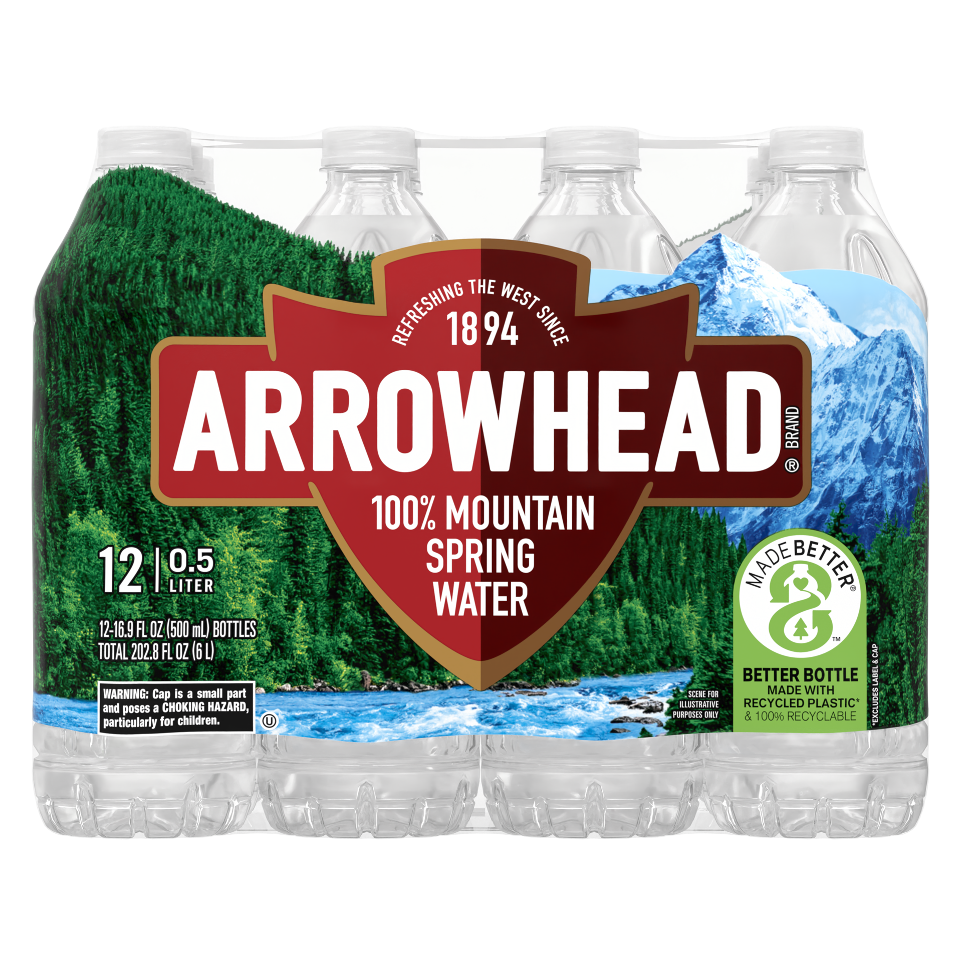 slide 3 of 5, Arrowhead Brand 100% Mountain Spring Water- 12 ct; 16.9 fl oz, 12 ct; 16.9 fl oz