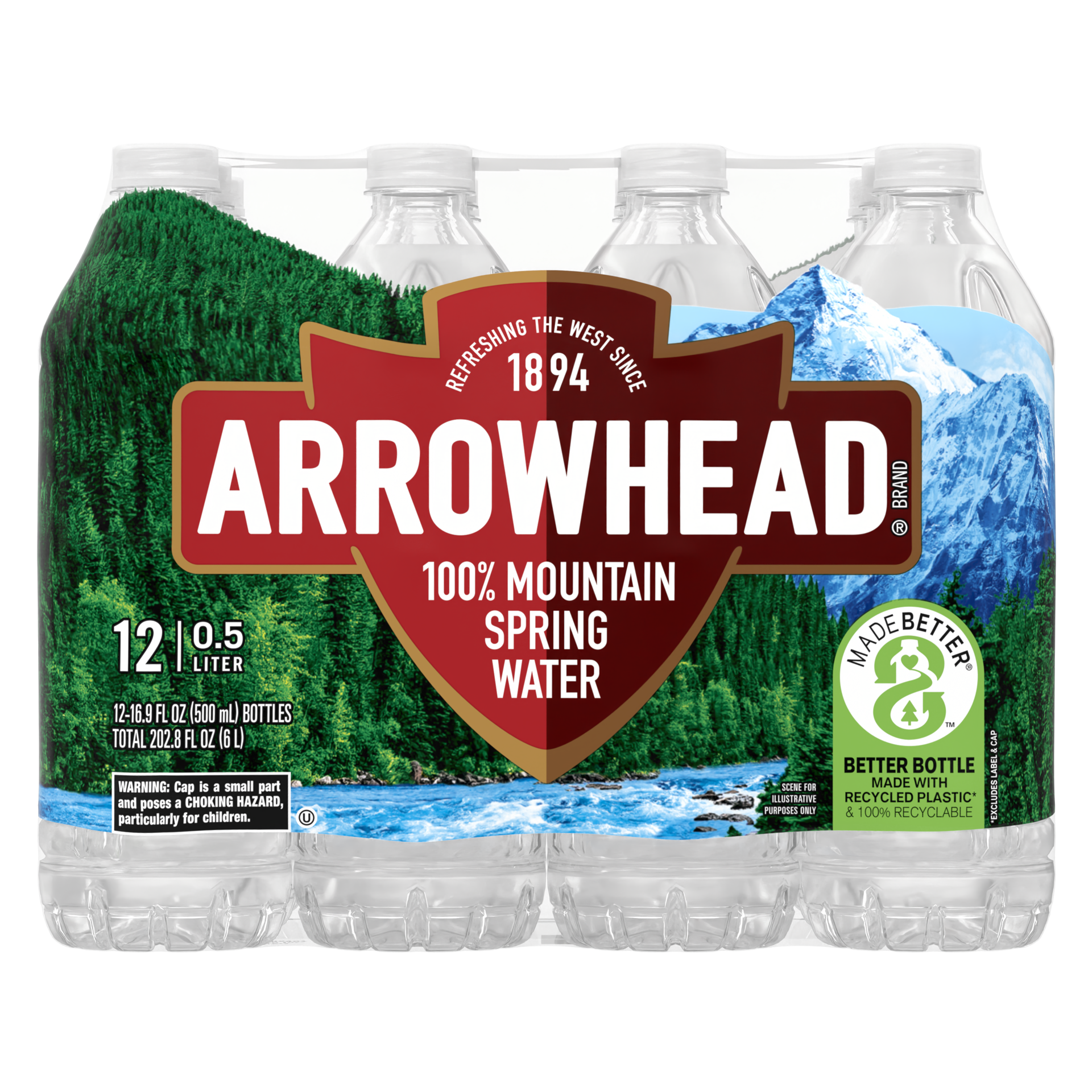 slide 1 of 5, Arrowhead Brand 100% Mountain Spring Water- 12 ct; 16.9 fl oz, 12 ct; 16.9 fl oz