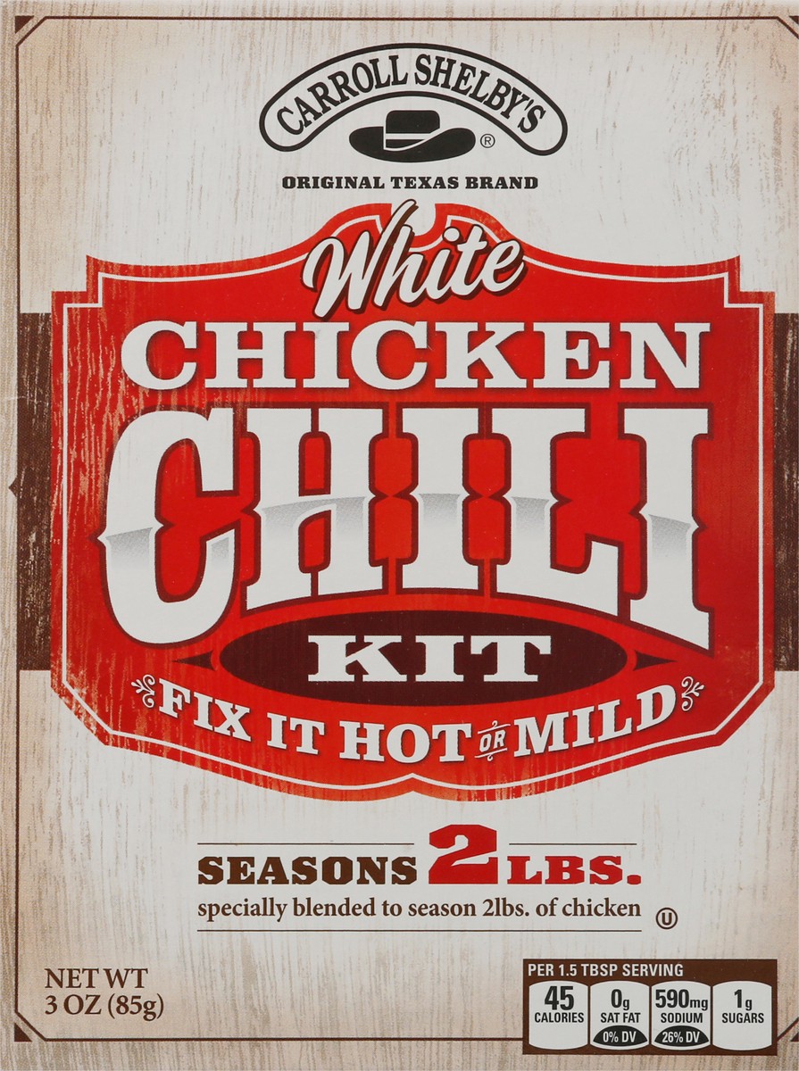 slide 1 of 9, Carroll Shelby's White Chicken Chili Kit, 3 oz