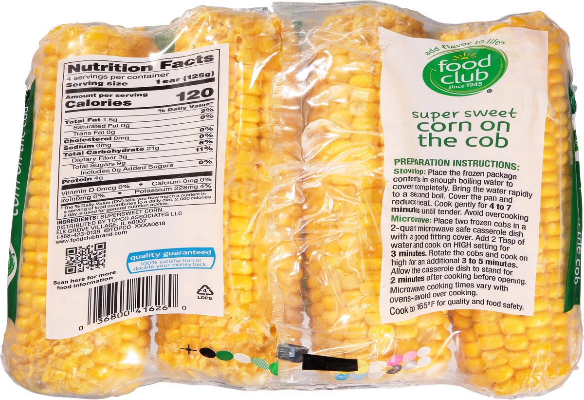 slide 4 of 14, Food Club Corn On The Cob, Super Sweet, 4 ct