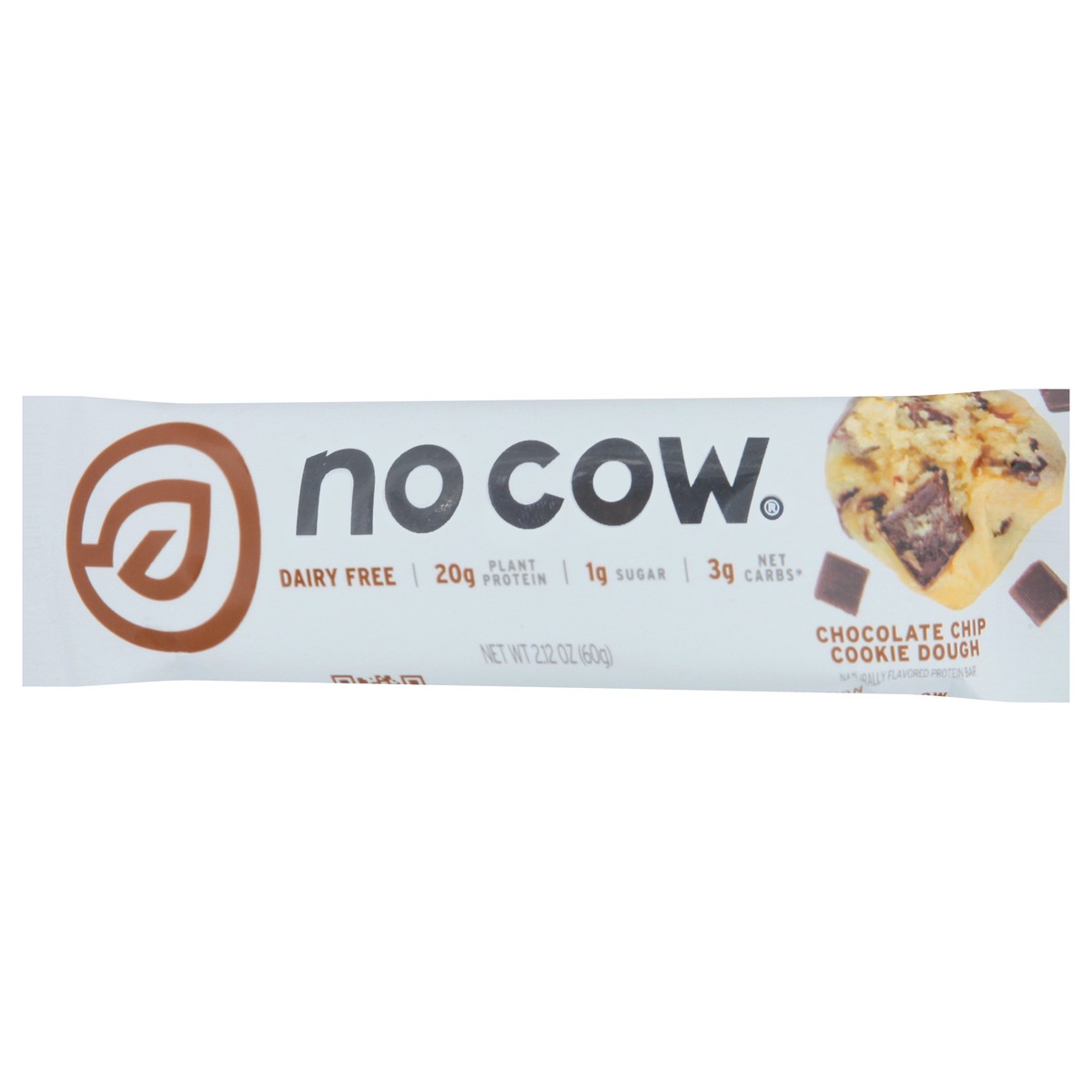 slide 6 of 9, No Cow Dairy Free Chocolate Chip Cookie Dough Protein Bar 2.12 oz, 2.12 oz