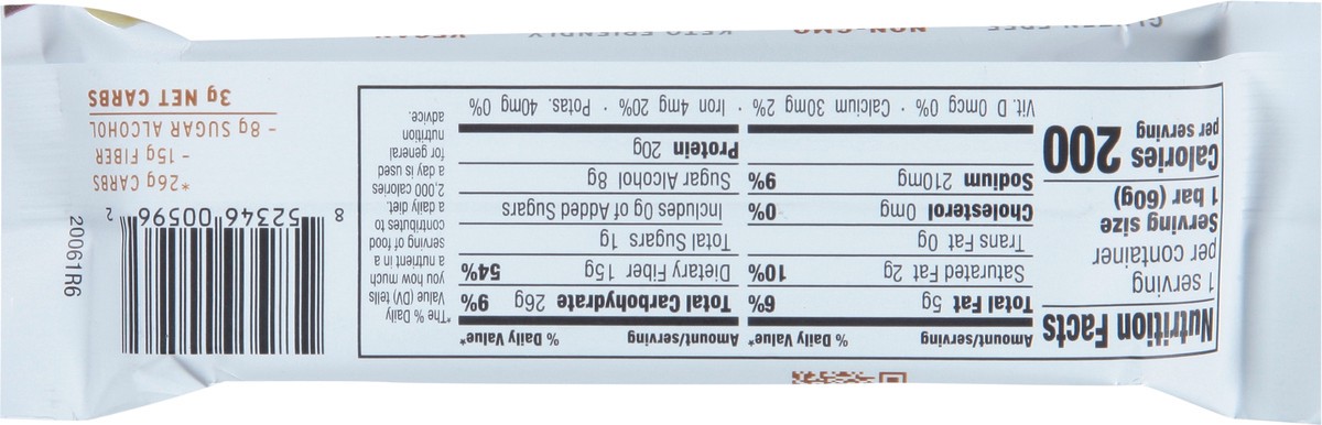 slide 7 of 9, No Cow Dairy Free Chocolate Chip Cookie Dough Protein Bar 2.12 oz, 2.12 oz