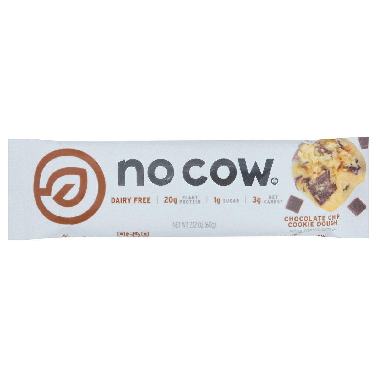 slide 1 of 9, No Cow Dairy Free Chocolate Chip Cookie Dough Protein Bar 2.12 oz, 2.12 oz