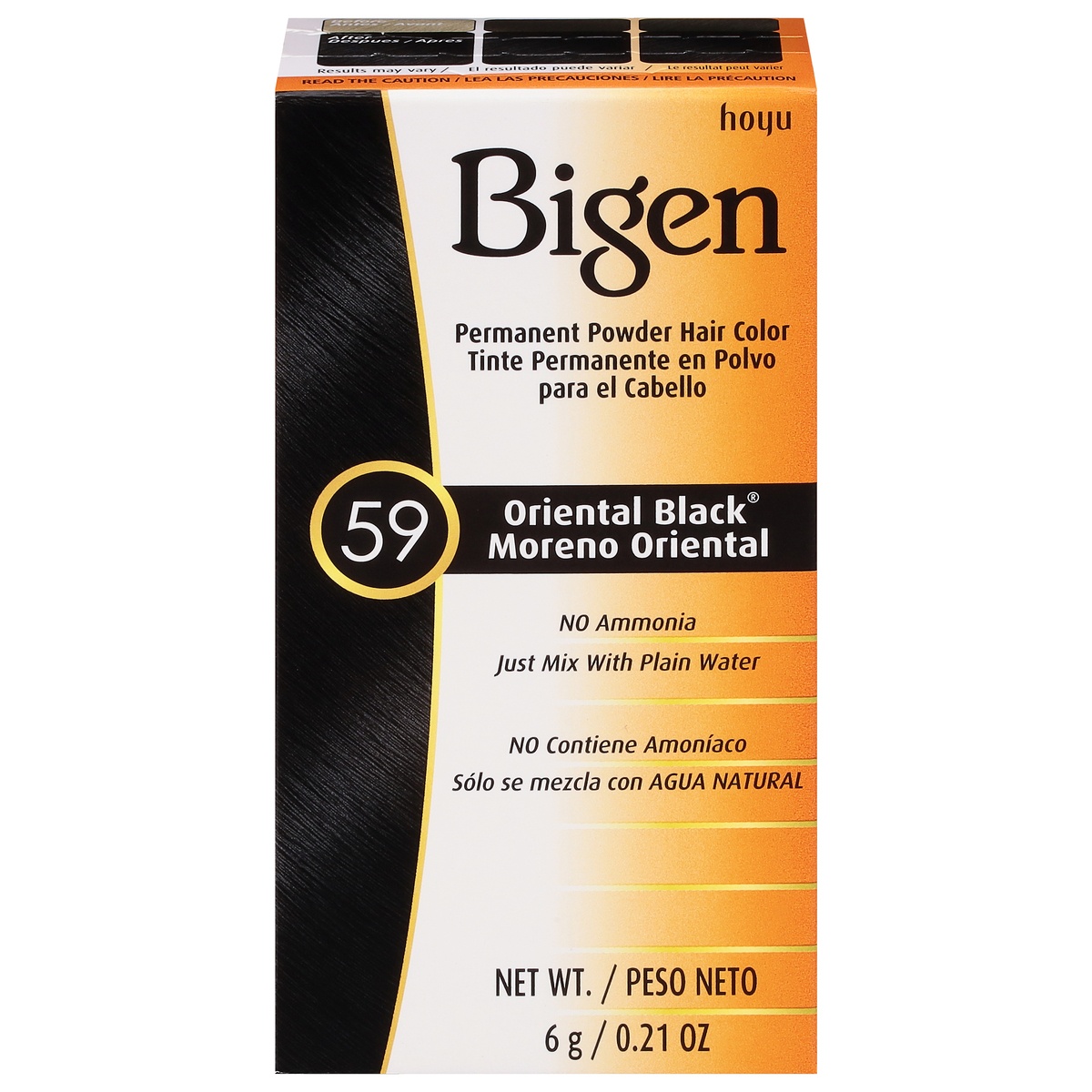 slide 1 of 6, Bigen Permanent Powder Hair Color 59 Oriental Black, 1 kit