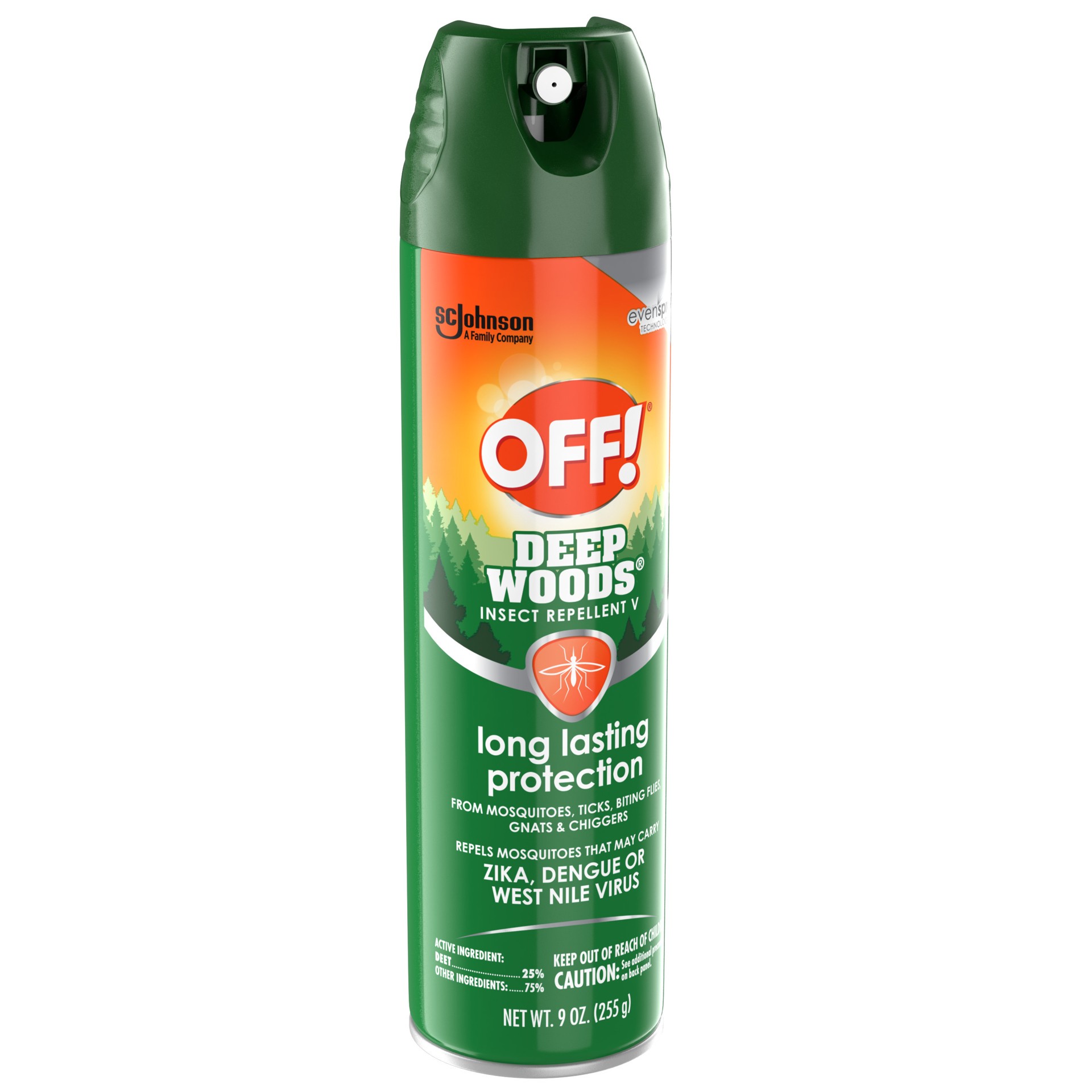 slide 2 of 5, OFF! Deep Woods Insect Repellent V, Outdoor Mosquito, Tick & Fly Spray, 9 oz, 9 oz