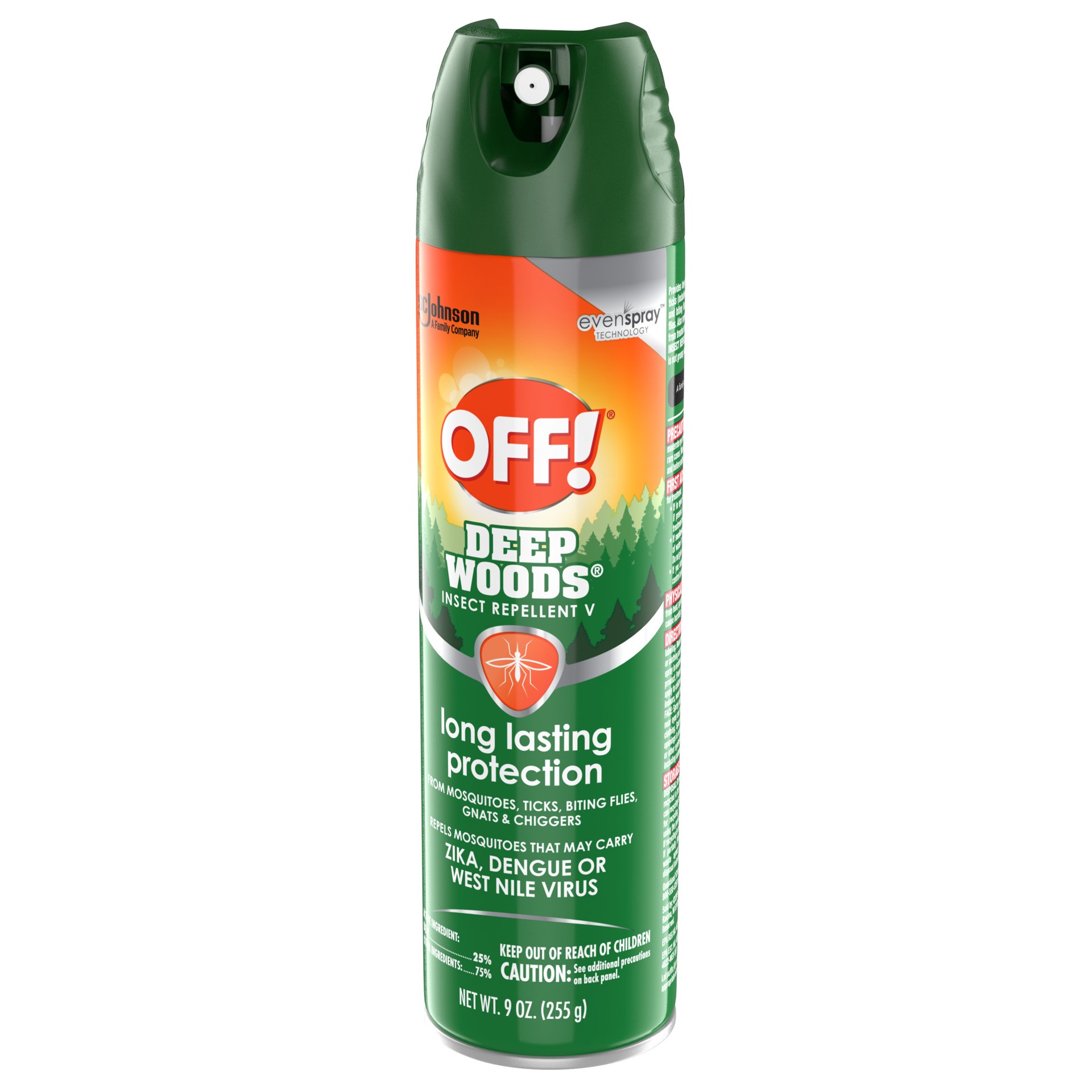slide 4 of 5, OFF! Deep Woods Insect Repellent V, Outdoor Mosquito, Tick & Fly Spray, 9 oz, 9 oz