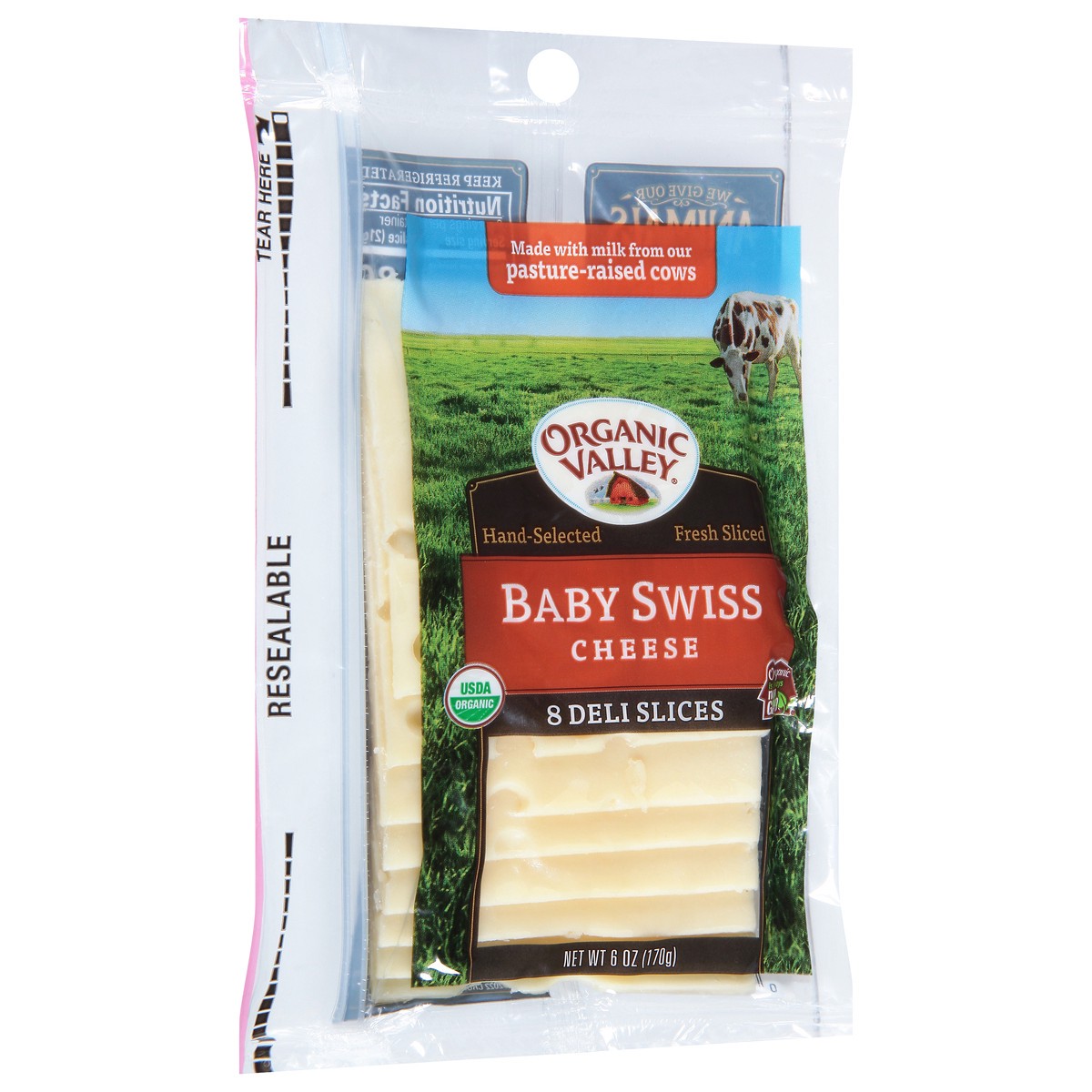 slide 10 of 12, ORGANIC VALLEY Organic Baby Swiss Cheese Slices, 6 oz, 6 oz