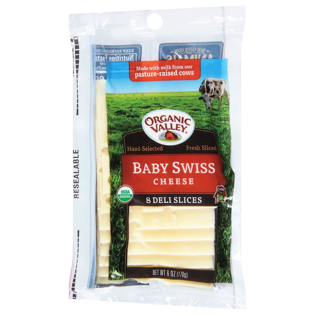 slide 5 of 12, ORGANIC VALLEY Organic Baby Swiss Cheese Slices, 6 oz, 6 oz