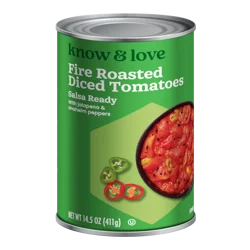 Know & Love Fire Roasted Salsa Tomatoes 14.5 Ounces