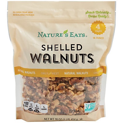 slide 1 of 1, Nature's Eats Shelled Walnuts, 16 oz