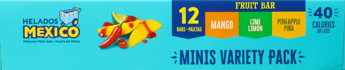 slide 6 of 13, Helados Mexico Variety Pack Minis Premium Mango/Lime/Pineapple Fruit Bars 12 ea, 12 ct