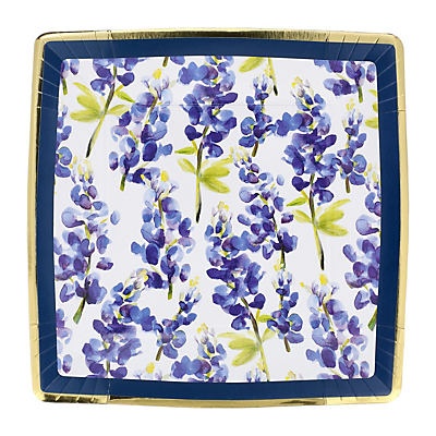 slide 1 of 1, Haven & Key Bluebonnet Square Paper Plates, 10 in