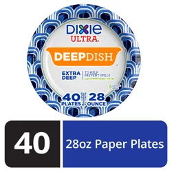 Dixie Ultra Compostable 9 Inch Deep Dish Plates, 40 Count