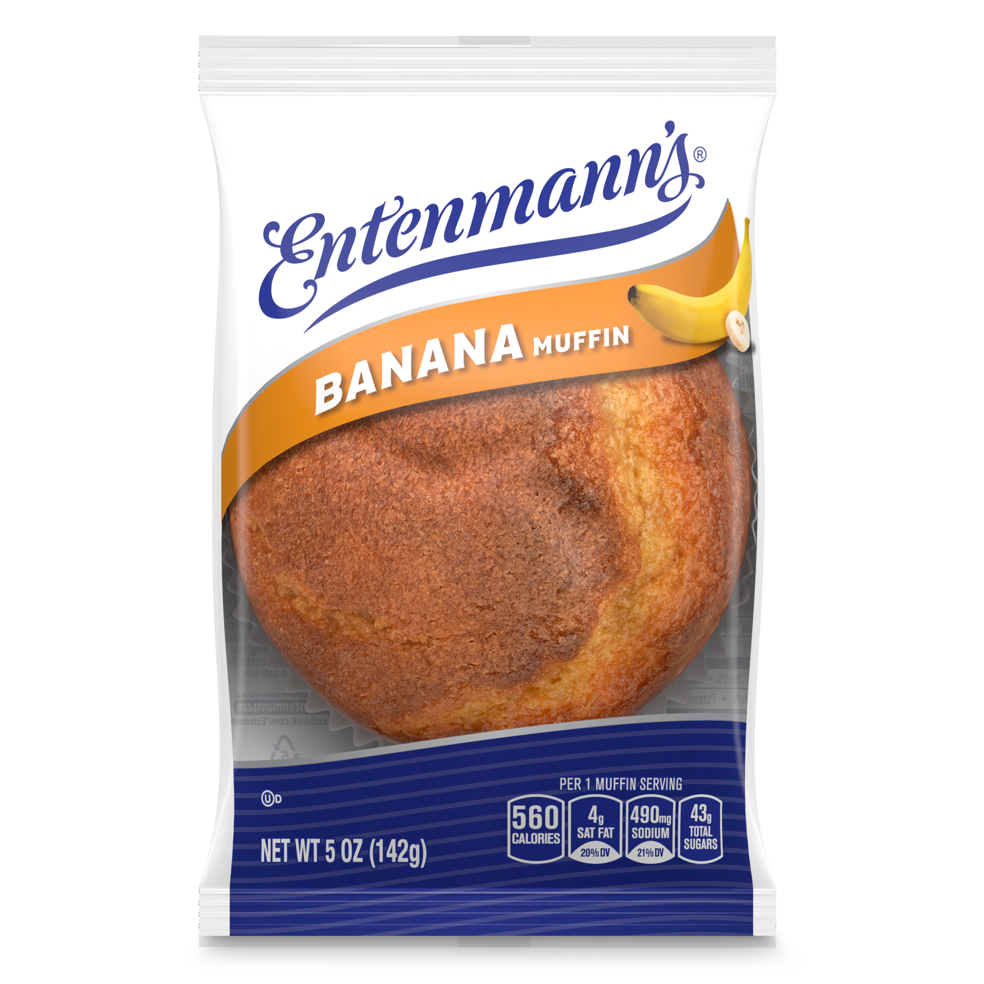 slide 1 of 8, Entenmann's Banana Muffin Single Serve 5.5Oz, 5.5 oz