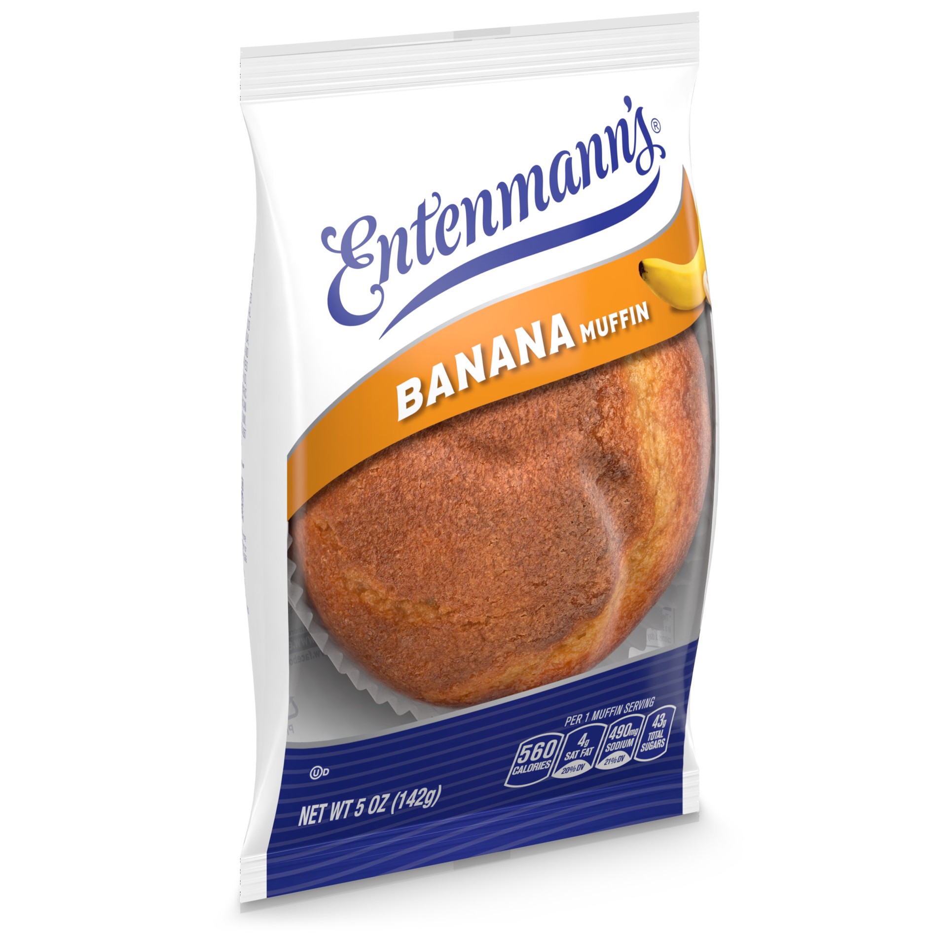 slide 1 of 8, Entenmann's Banana Muffin, Individually Wrapped, 5 oz, 5 oz