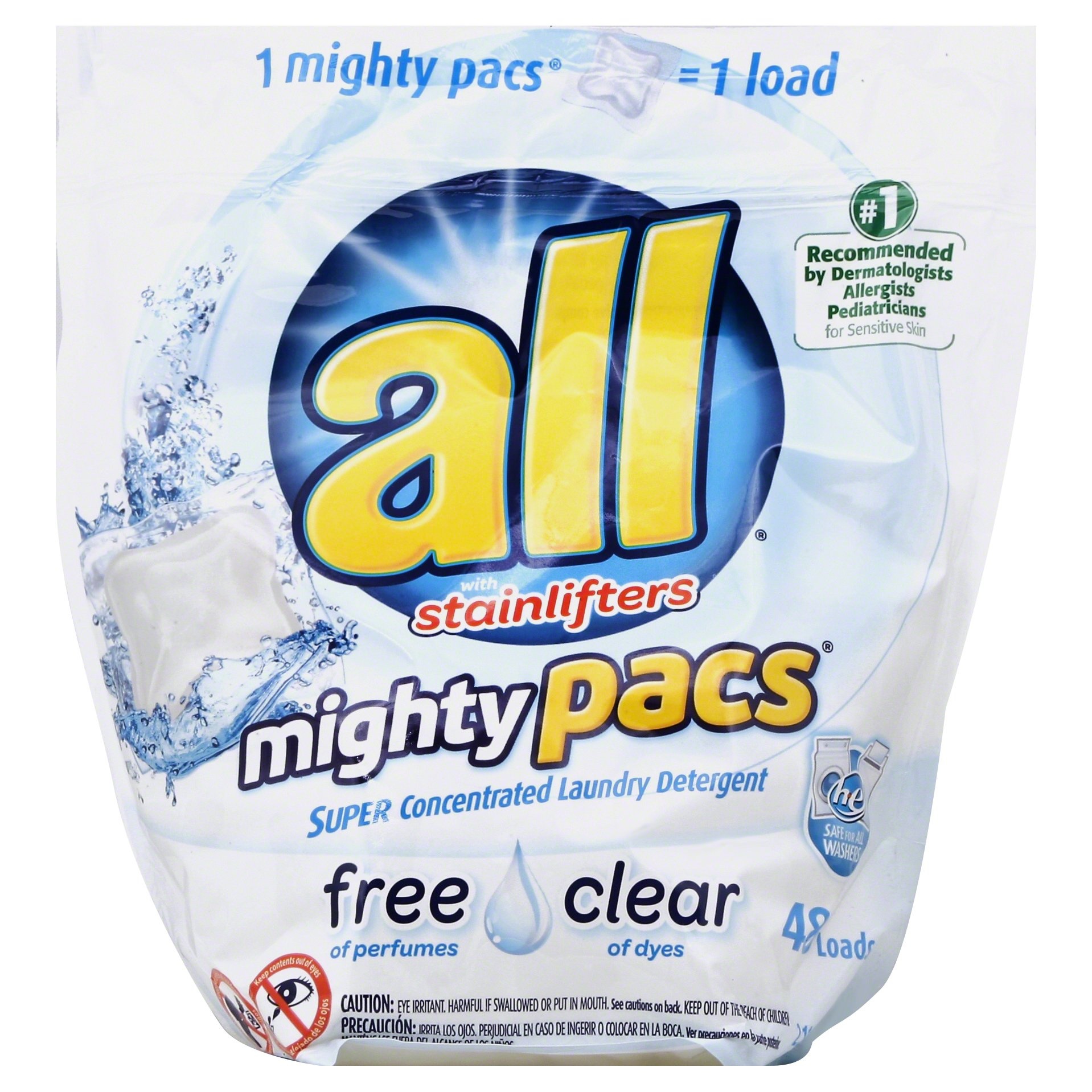 All Mighty Pacs Free Clear Laundry Detergent 45 ct Shipt