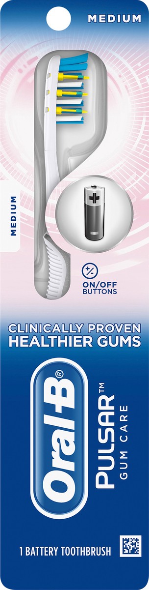 slide 1 of 3, Oral-B Pulsar Medium Battery Toothbrush 1 ea, 1 ct