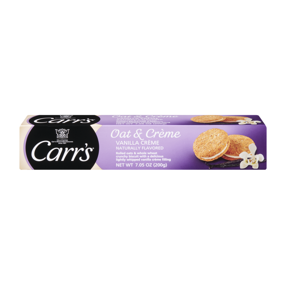 slide 1 of 1, Carr's Carrs Of Carlisle Carrs Oat Creme Crunchy Biscuit Vanilla Creme Cookies, 7.05 oz