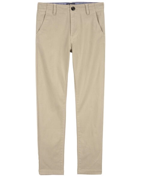 slide 1 of 3, Oshkosh Kid Slim Tapered Chino Pants Khaki 10, 1 ct