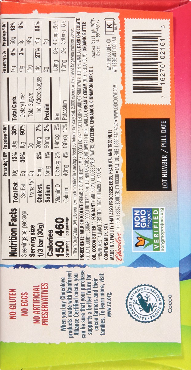 slide 7 of 14, Chocolove Cinnamon Ganache Milk Chocolate Bar, 