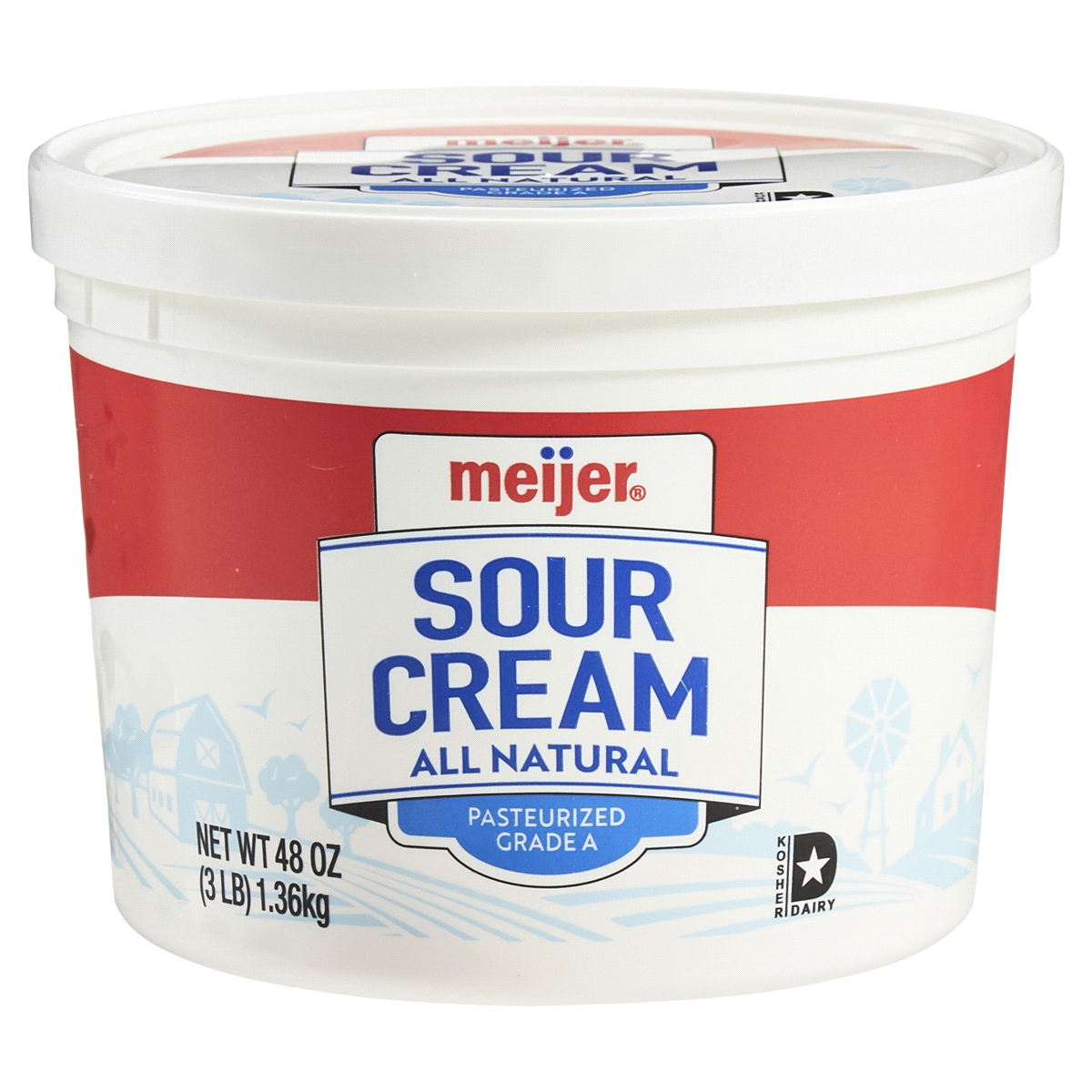 slide 1 of 29, Meijer Sour Cream All Natural, 48 oz