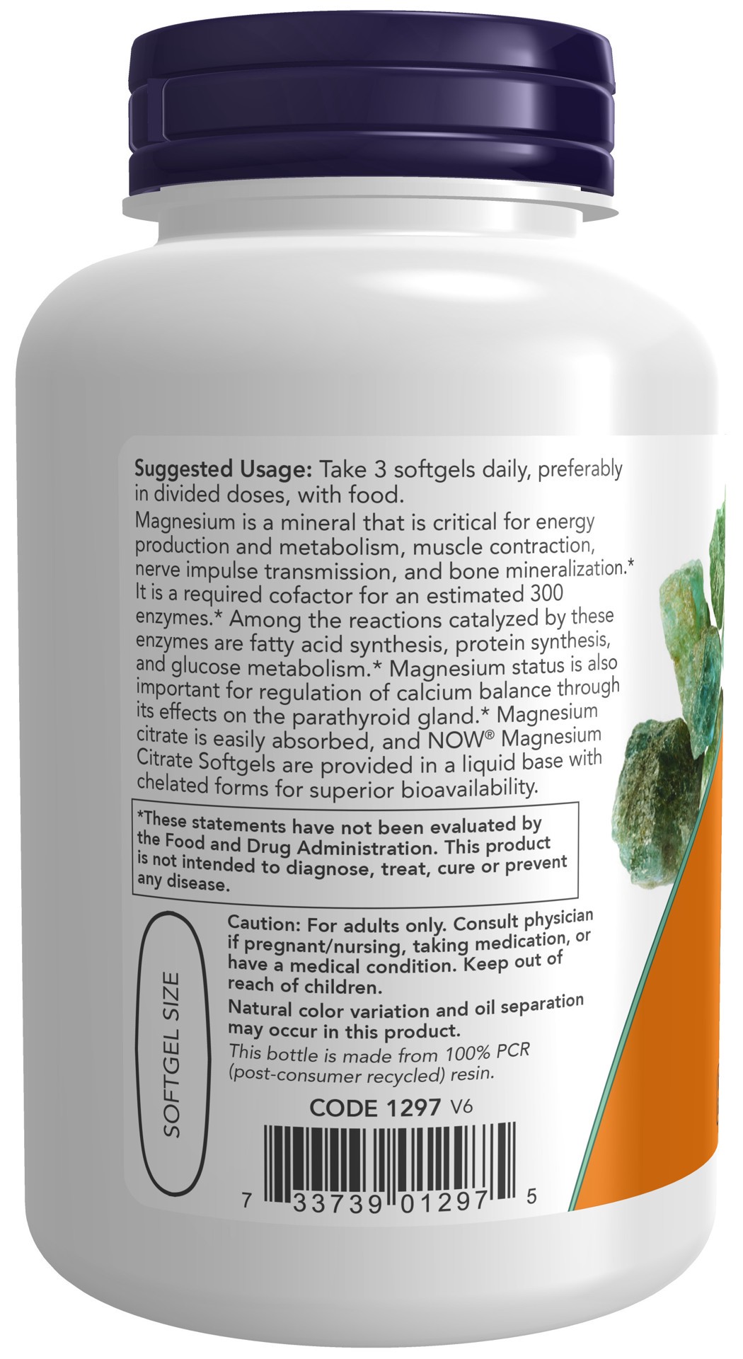 slide 2 of 4, NOW Magnesium Citrate - 90 Softgels, 90 ct