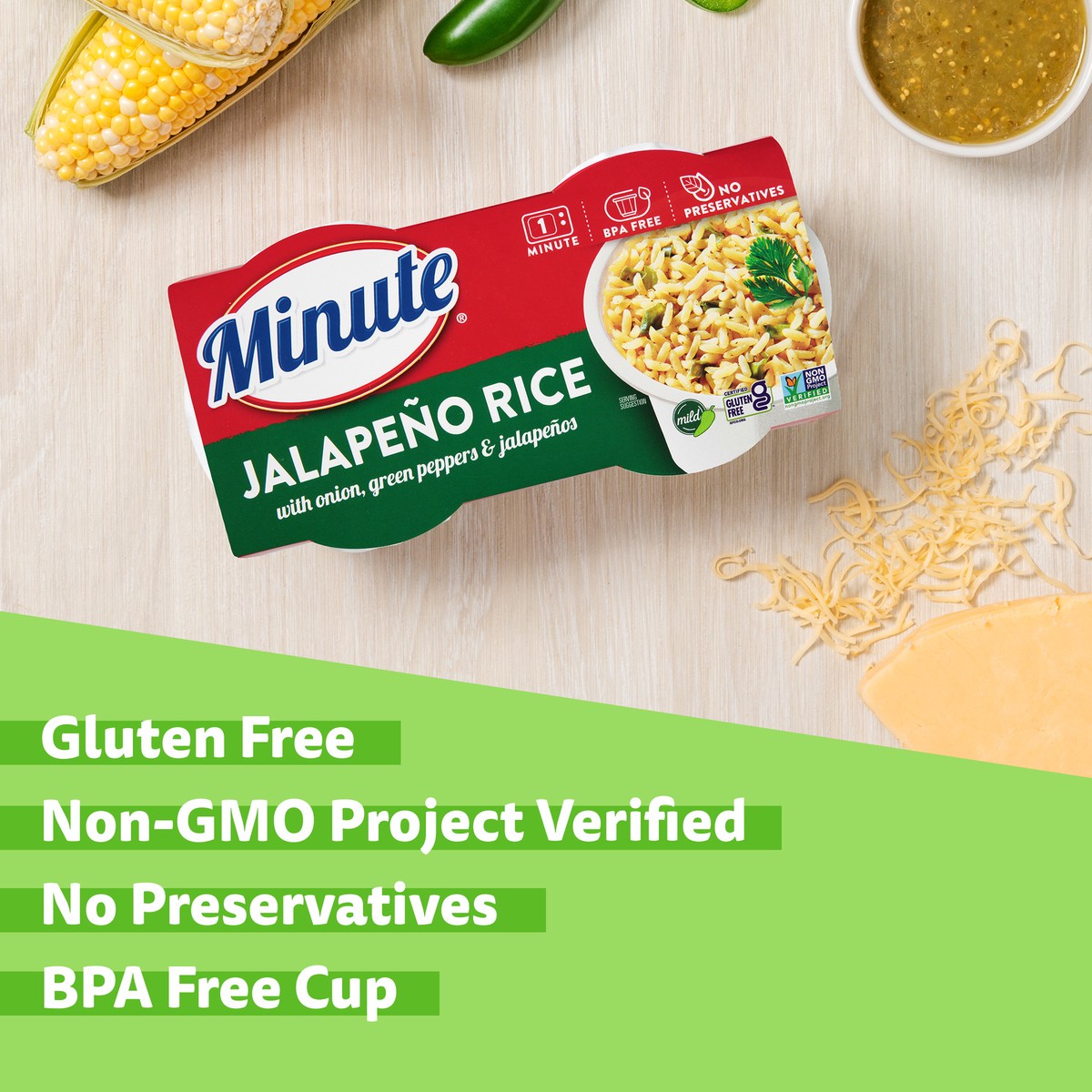 slide 2 of 7, Minute Rice, Jalapeno, Mild, 8.8 Ounce, 8.8 oz