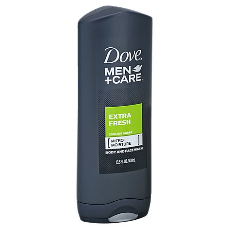 slide 1 of 1, Dove Men+Care Body + Face Wash Extra Fresh, 13.5 oz