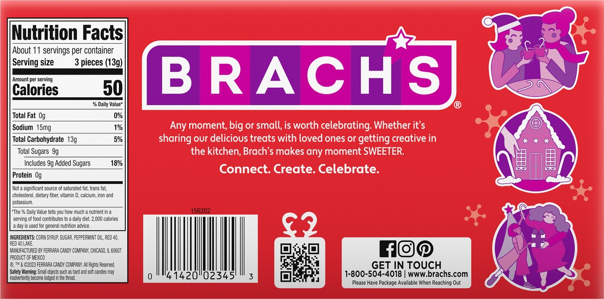 slide 8 of 13, BRACH'S 02345 156202 Mini Canes CTN Holiday 35ct 2022-83-8_609025 Holiday, 35 ct