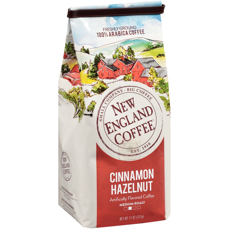 slide 5 of 7, New England Coffee Cinnamon Hazelnut, Ground Coffee, Bagged - 11 oz, 11 oz