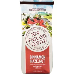 New England Coffee Cinnamon Hazelnut, Ground Coffee, Bagged - 11 oz