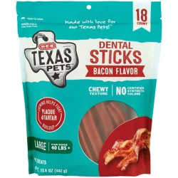 H-E-B Texas Pets Bacon-Flavored Dental Sticks - Large Dogs