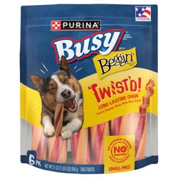 Beggin' Purina Busy with Beggin’ Twist’d Adult Dog Chew Bone Treats - (2) 6 ct. Pouches