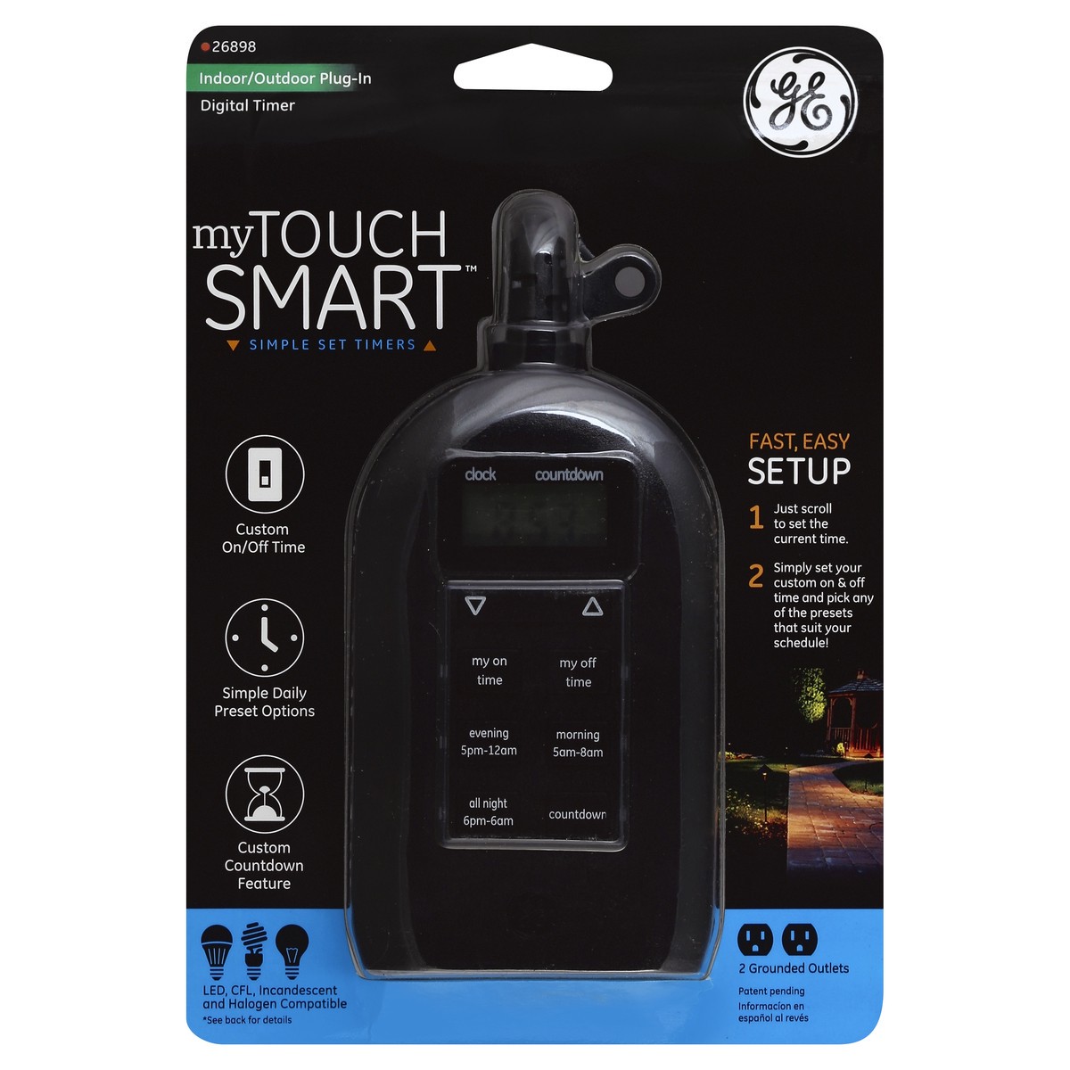 slide 2 of 3, GE MyTouch Smart Plug-In Indoor/Outdoor Digital Timer, 1 ct